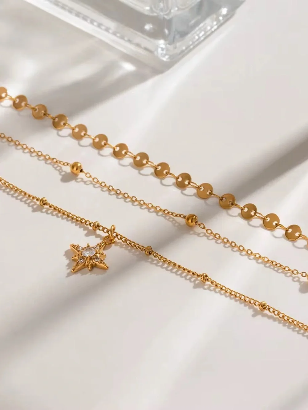 18K Gold Plated Layered Star Pendant Necklace - Picture 4 of 8